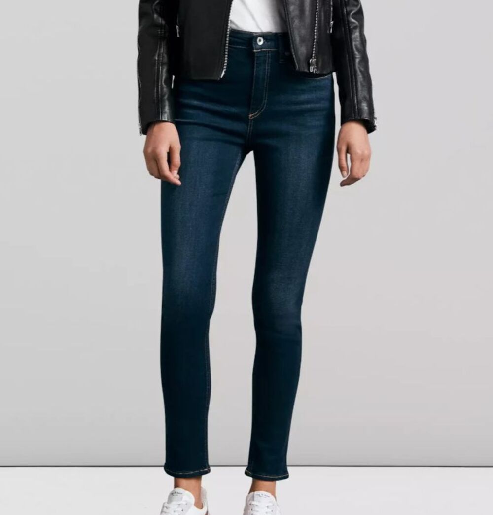 rag & bone High Rise Skinny Jeans Women's Size 25 Nina Dark Blue Stretch Denim
